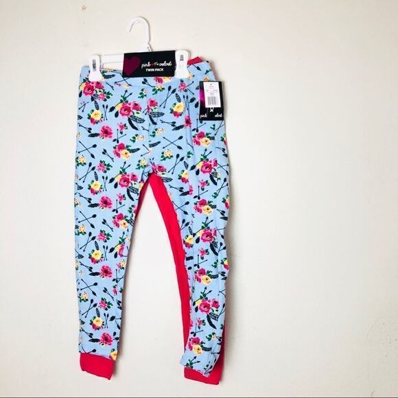 NWT Set of 2 Pink Velvet Girls Leggings 10 - Picture 2 of 6